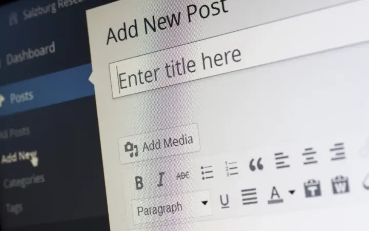 WordPress-bejegyzés szerkesztőfelülete